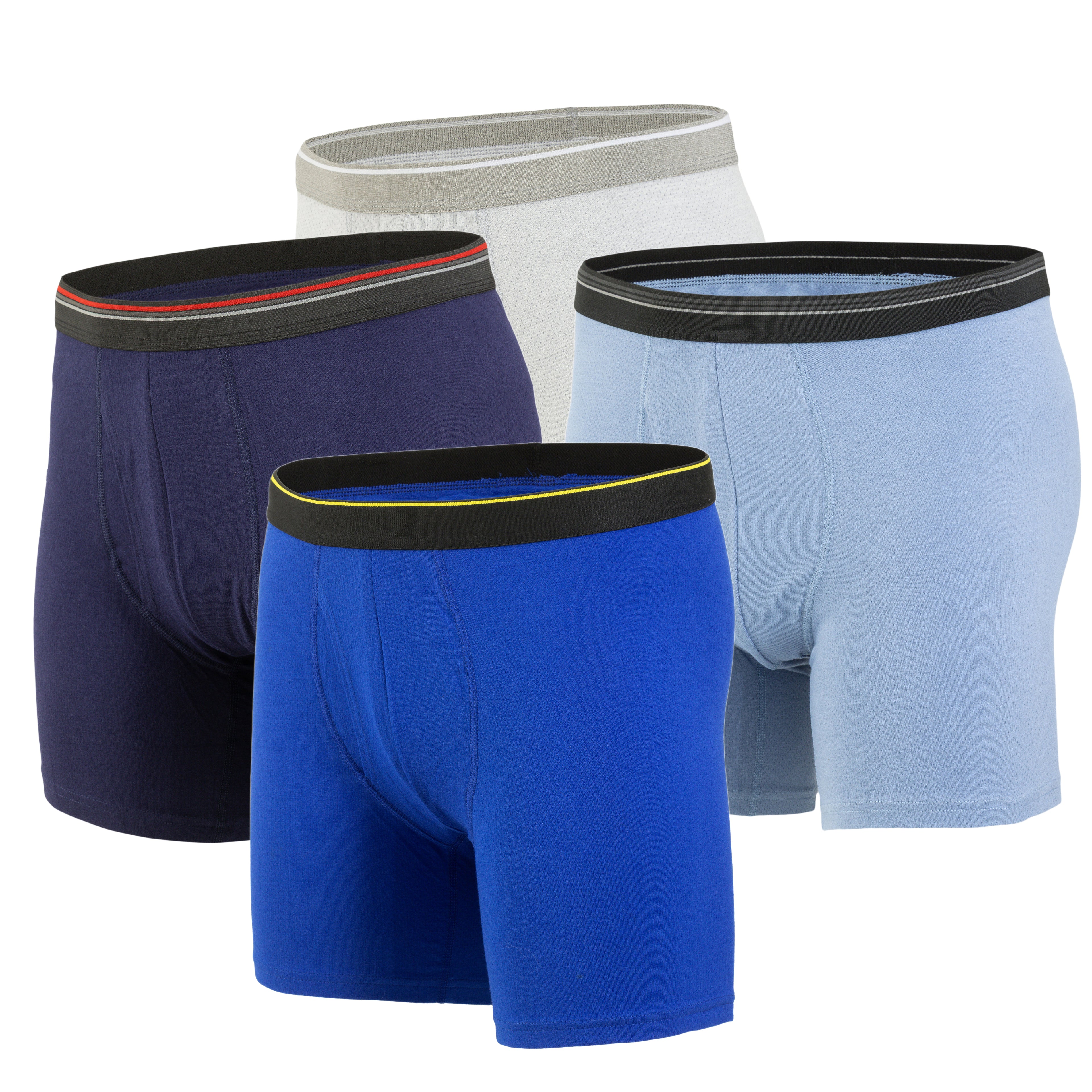 Livorno Essentials Men's Boxer Briefs - Soft Cotton Underwear for Men, Comfortable Men’s Briefs, Breathable Boxers ( 1 Pack - 4 Pcs )
