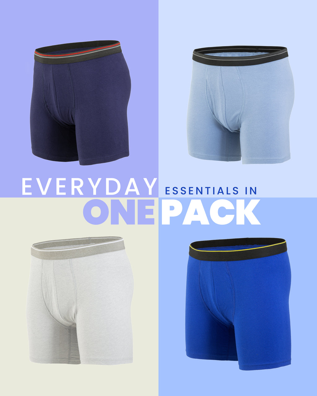 Livorno Essentials Men's Boxer Briefs - Soft Cotton Underwear for Men, Comfortable Men’s Briefs, Breathable Boxers ( 1 Pack - 4 Pcs )